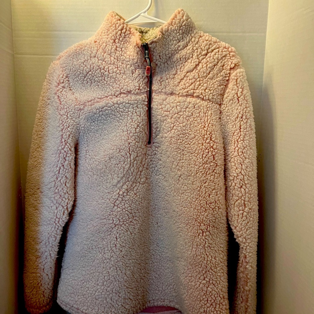 GreenTea Blush Pink Sherpa Fleece Quarter Zip Pullover Women’s Large
